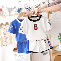 Korean children's clothing boys summer suit 2021 new foreign style children's half sleeve sports clothes 2 Korean version of 3-year-old handsome