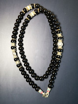  Thailand Buddha brand collection home Buddha brand chain Classic black bead Agate dark flower single hanging Buddha brand hanging chain