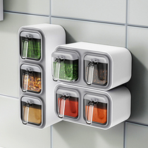 Seasoning combination set household kitchen supplies high-end seasoning bottle monosodium glutamate storage box integrated wall-mounted salt jar