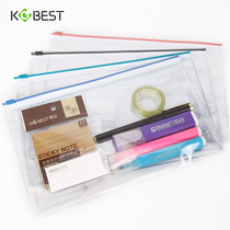 Kangbai VAT ordinary bag Transparent PVC pull-side bag Storage small file bag Student information bag Waterproof bag