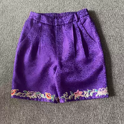 Cloud decoration totem original ethnic style women's hand embroidery embroidery casual shorts suit shorts commuter embroidery