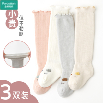 Cotton era baby stockings baby socks spring and autumn pure cotton newborn 0-3 months without slackening legs
