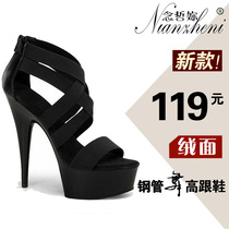 Night pole dance high heels fine heel waterproof platform model sandals 15cm super high heel 20cm hate sky high female summer