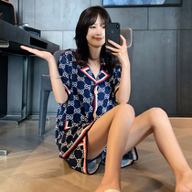 Fall in love at first sight~British luxury trend VIRRI CIAGA PAJAMAS WOMENS summer short-sleeved silk two-piece set