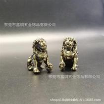 Antique pure copper lion brass solid brass mini unicorn small ornaments hand play parts car ornaments feng shui decoration