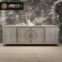 Italian Style Light Extravagant TV Cabinet Tea Table Composition Rock Board Living-room Lockers Brief Postmodern Solid Wood Marble Lockers