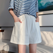 White Shorts Woman 2022 Summer New High Waist Loose Casual Broadlegged Pants 100 Hitch A Slim Big Code A Character Hot Pants