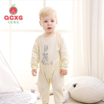 Baby conjoined clothes cotton pajamas 0-1 year old newborn female baby Ha Yi newborn 3 male baby clothes spring and autumn