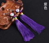 Zhuangxiang Dubai craft ethnic style jewelry short blue and white porcelain festive Joker tassel earrings tassel hanging