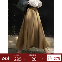 Beautiful emperor French style retro high waist a half body dress for women Early spring new 100 hitch slim fit long umbrella dress