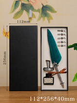 European style retro British quill pen pen gift box with ink students use dipped pen Harry Potter Gothic style English calligraphy practice gift for male and female teachers classmates creative gifts