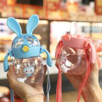 Baby water glass straw cup Children drinking milk cup 3 years old Childrens garden school Drink cup with handle girl bottle