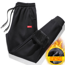 Childrens pants Boys trousers spring and autumn and winter 2021 new velvet thickened childrens casual girls sports pants