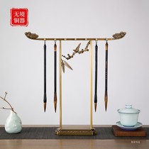 Year-old cold three friends bamboo plum pine Zen simple Chinese style four treasures All copper original design brush display stand