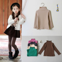 Girls base shirt 2021 New Spring and Autumn Baby High Neck Cotton T-shirt Zhongdang Children Autumn Long Sleeve Top