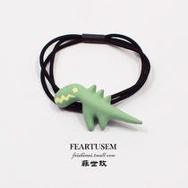 Frosted dinosaur Hairband Korean cute girl animal hair rope Hairband girl ball head rope tie hair accessories