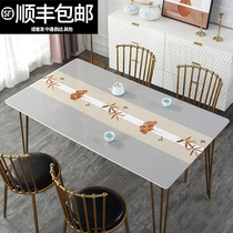 pvc table cloth waterproof oil protection free of washing and burn-proof table cushion soft glass plastic rectangular home tea table mat