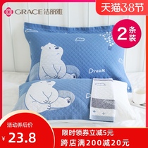 Jie Liya pillow pure cotton pair of simple Nordic style student adult single gauze non-slip does not fall off pillow