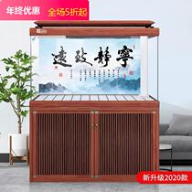 YEE large fish tank aquarium 1 5 1 8 meters medium and large super white dragon fish tank living room company bottom filter fish tank