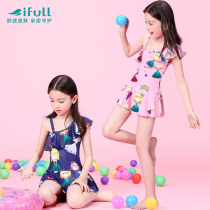 Childrens swimsuit Baby girl cute one-piece middle and large virgin girl little princess Korean skirt school swimsuit ins