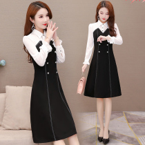 Shirt Collar Dress Dress Lady Spring Autumn 2021 New this year Pop high-end reduced age Small Temperament Long Sleeve Skirt
