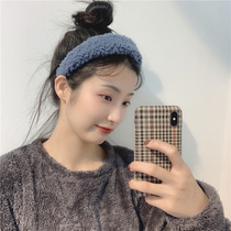 Lamb hair band gentle candy-colored ins wide-brimmed headband autumn and winter plush hair band Korean hair accessories