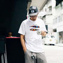 Hong Kong pop brand Yu Man Lok large size short-sleeved mens half-sleeve casual T-shirt wild cotton beach couple T-shirt