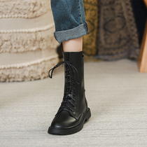 Thick-soled Martin boots British style short boots women 2021 new autumn and winter round head Joker temperament thin mid-boot