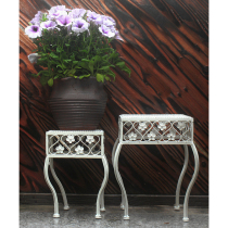 Wrought iron outdoor villa retro floor-to-ceiling flower rack set Courtyard garden balcony decoration multi-layer ladder rack