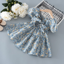 Korean Girls dress summer childrens foreign style floral skirt Baby girl little girl princess dress Childrens summer clothes