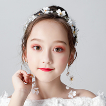 Childrens headwear female Han style meritocratic floral child hair accessories girls piano performance accessories childrens gown pearl hairpin