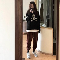 VLONE stop Halloween limited Tide brand trend loose High Street hem destruction Big v hooded sweatshirt man