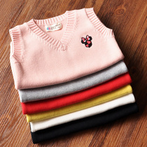 Childrens vest inside the winter female big child wool vest Girls knitted sweater Baby inside the horse clip hair vest