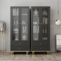 Italian light luxury bookcase cabinet Cabinet Nordic modern simple living room storage cabinet household glass door bookcase combination