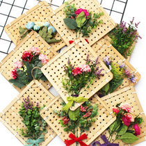 Kindergarten ring creation material aerial hanging decoration simulation flower bamboo weaving decoration bow self-made creative handmade works