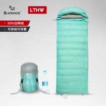 Black deer outdoor down sleeping bag adult single thick warm winter indoor cold sleeping bag portable travel camping