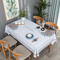 Simple pvc tablecloth Waterproof and oil-proof wash-in anti-hot plastic table cloth table mat tablecloth fabric ins coffee table tablecloth