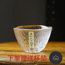 Japanese-style glass teacup heat-resistant home Master Cup individual cup thickened bucket-Kasa Cup single cup creative texture rain drop Cup
