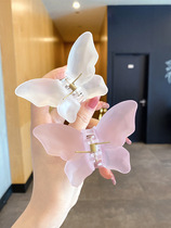 Fairy Air Flutter ~ Transparent Butterfly Semi-azar Hair Grip Clip Woman Summer Hair Clip Rear Brain Spoon Clip Frosted Shark Clip Hair Clip