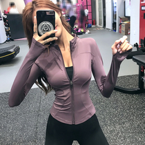 Fitness girl Lean Jacket Tight Fit Yoga Suit Long Sleeve Running Speed Dry Zipper Jacket BF Wind Sports Blouse New