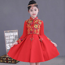 15 Girls 5 6 7 8 9 10 10-year-old children Tang dress Han girl Cheongsam dress Early autumn 12 dress princess