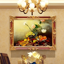 Fuyun Jian European Still Life Flower Oil Painting American Restaurant Decorative Painting Dining Room Background Hanging Painting High-end European Mural