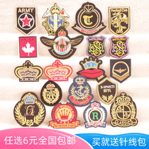 English style college style T-shirt badge patch badge patch cloth pants pants down denim stickers
