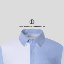 THOM BARNACLE official shirt male 2021 tb tide card fashion Pure Color Youth Shirt
