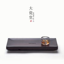 Large porcelain hall Kung Fu tea tea tray Small dry bubble tray Japanese wooden tea table Solid wood tray Heavy bamboo and wood fruit tray