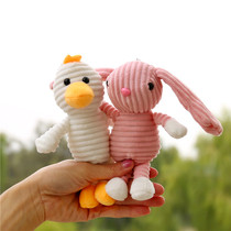 ins ugly cute doll stripe rabbit duck bag pendant plush toy girl heart car keychain