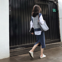 SANDRO moskoloni Fall French Sister Light Ripeness Sweater Woman Foreign Air Retro Three Sets Dress Dress