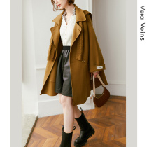 Thickened woolen coat long with hand-woven shawl winter dress 2020 new fashion loose coat women