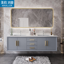 Nordic Oak Wood Bath Cabinet Composition Solid Wood Hanging Cabinet Wash Terrace American Light Lavish Bathroom Cabinet Toilet Washbasin