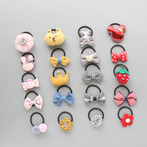 Non-stick pet hair rope set Teddy Marzis dog leather band floral headdress cartoon pet hairclip Hairband